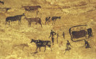 Algeria Tassili nAjjer cave painting of cattle, Sefar